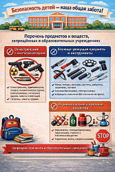 Инфографика о запрещенных проносу предметов и веществ в образовательные организации