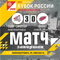  Очередной победой завершили групповой этап молодежного Кубка России волейболисты нижневартовской СШОР "Самотлор". 